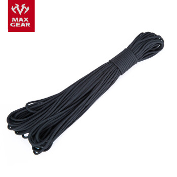 MAXGEAR 7芯550伞绳 户外捆扎绳子逃生绳失手绳安全绳工具绳编织绳晾衣绳 黑色（30M）