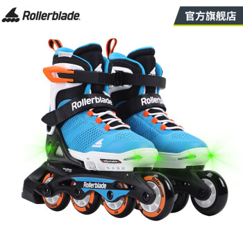 Rollerblade轮滑鞋儿童男女闪光溜冰鞋大童可调全套装FLASH进口款透气旱冰鞋 FLASH蓝色 M（33-36.5码）