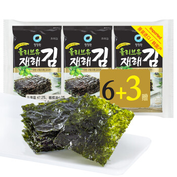 清淨園 韓國進口 橄欖油傳統海苔 兒童零食紫菜片壽司拌飯紫菜包飯36g