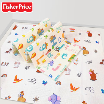 费雪（Fisher-Price）宝宝爬行垫XPE双面折叠垫婴儿爬爬垫加厚地垫英文字母178*198*1cm