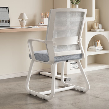 耐家（Naijia） 电脑椅子舒服久坐会议椅家用电脑椅人体工学椅子弓形 基础款 | 白框灰网 | 天然乳胶