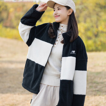 NewBalance夹克男女 2024新款健身训练运动服休闲宽松情侣nb立领 6DC44823-BK XS(160/84A)