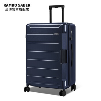 兰博军刀（Rambo Saber）行李箱高端旅行箱拉杆箱万向轮密码箱20英寸登机箱皮箱撞色旅行箱 宝蓝色 28寸