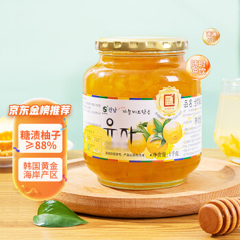 全南蜂蜜柚子茶1kg母亲节礼物 韩国原产 蜜炼果酱 维C水果茶 搭配早餐 烘焙冲饮调味