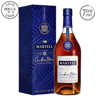 马爹利品牌直供 Martell马爹利蓝带干邑白兰地法国洋酒700ml 保乐力加 700mL 1瓶