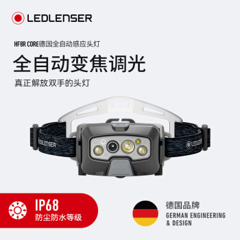 LEDLENSER德国莱德雷神HF8R Core智能感应头灯户外强光照明灯野营防水充电