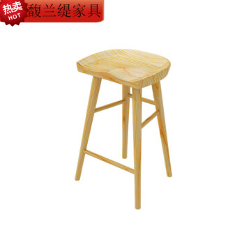 孟坤简域吧台椅实木吧椅复古高脚凳酒吧椅简约吧台凳桌椅高脚椅 苹果5 木色单张