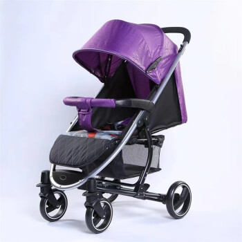 三乐婴儿推车可坐可躺轻便折叠高景观宝宝车四轮避震新生儿童 紫色
