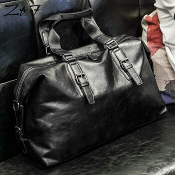 ZEROFRONT 男包手提包旅行包单肩斜挎包大容量休闲出差旅游行李包男士包潮 黑色旅行包+质量三包