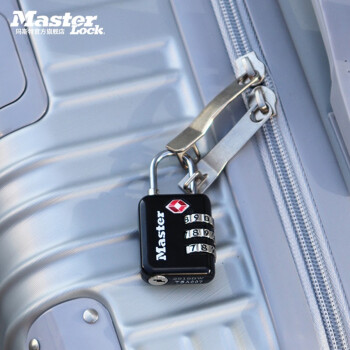 玛斯特（MasterLock）密码锁 TSA锁 商务旅行出差出国箱包防盗锁 密码可调坚固耐用4631 黑色