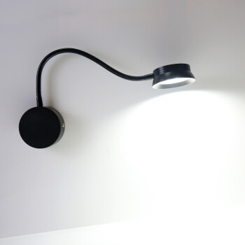 得利来（DOLILO）LED明装射灯简约铝材壁灯可调方向软管壁灯卧室墙壁灯阅读床头灯 白光 银-不带开关