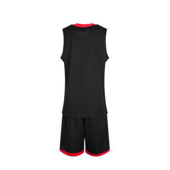 沃特沃特篮球比赛套装套服比赛篮球训练服套装球衣团购新款 黑红 M