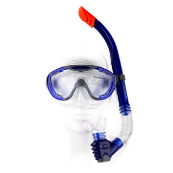 速比涛（Speedo） 男女士潜水套装潜水镜半干式呼吸管浮浅装备套装成人 两件套 .潜水镜套装