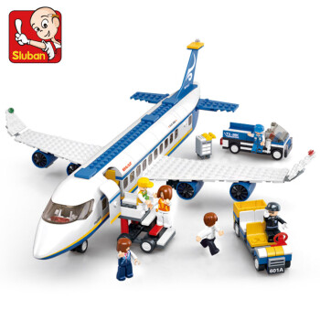 快乐小鲁班飞机拼装积木空中巴士机场智力玩具男孩拼图组装模型女孩礼物6岁 空中巴士【463片】