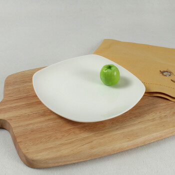 丝贝美瓷（seabird） 纯白西餐餐具骨瓷方形弧边盘碟平盘菜盘子西餐盘牛排盘 6.5英寸骨瓷方平盘