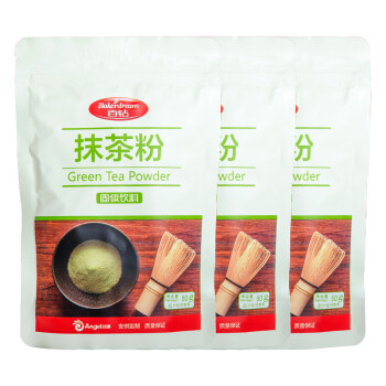 安琪百钻抹茶粉 食用燕青绿茶粉 烘焙原料调味装饰 80克*3袋