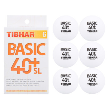 TIBHAR挺拔 无缝乒乓球 新材料40+比赛球 新材料40+无缝无星球 6个装