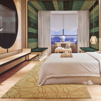 海马地毯 卧室地毯 客厅茶几地毯 新西兰羊毛手工地毯  HM-1049 定制预售1.6M*2.3M