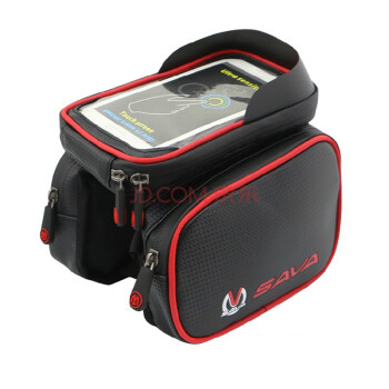 SAVA 萨瓦自行车配件上管包 山地车配件大容量6.2寸大屏手机包 豪华升级版6.2寸-黑红色