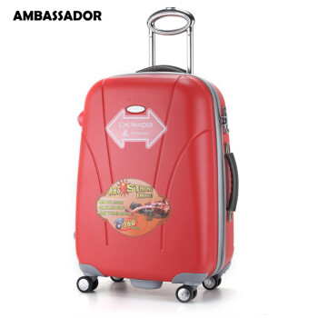 Ambassadorambassador大使拉杆箱20英寸ABS密码锁磨砂托运万向轮扩展行李箱 荧光红 29英寸超大容量
