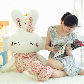 金玉良缘 小兔子毛绒玩具兔布娃娃大号米兔子公仔 流氓兔抱枕送女朋友六一儿童节礼物 55厘米