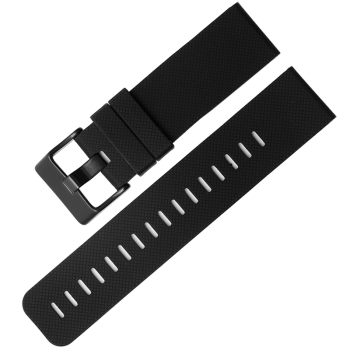 老皮匠硅胶表带 代用颂拓/松拓TRAVERSE远征系列 阿尔法硅胶手表带男 黑色-黑色扣 24mm