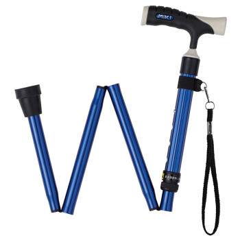 MIKI三贵老人拐杖手杖MRF-011220航太铝折叠拐杖老人随身可携带折叠拐杖 和美德折叠拐MRF-011220蓝色