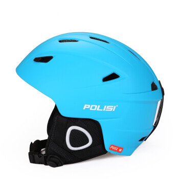 POLISI专业滑雪头盔男女款户外运动安全防摔防护头盔滑雪装备成人雪盔 蓝色 S码(头围50-57cm)
