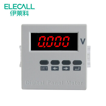 伊莱科（ELECALL） 单相数显电压表 交流电压表 数字智能电表 72*72 ELE-AV61J