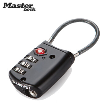 玛斯特（Master Lock）密码锁 出国旅行箱包挂锁 TSA密码锁避免强制开锁4688MCND 黑色