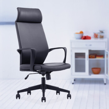 好环境（hhj） 好环境家具 时尚皮艺老板椅 简约办公电脑椅 可升降转椅 黑色大班椅 半皮