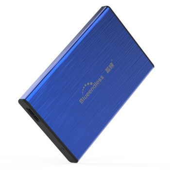 蓝硕 移动硬盘盒2.5英寸 笔记本外接盒子 Type-C金属USB3.0高速固态机械SSD盒SATA U23T Micro-B接口-蓝色