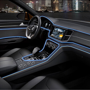 SCAR 汽車LED裝飾燈EL冷光線車內氛圍燈氣氛燈內飾燈光改裝裝飾線條導光條四色可選 寶藍 1米/套