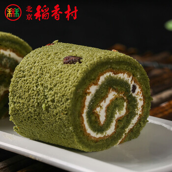 北京稻香村 糕点点心抹茶红豆蛋糕两块北京特产散装真空零食小吃