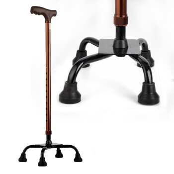 衡互邦铝合金拐杖老人拐杖四脚拐棍残疾人助行器老年人可调四角手杖伸缩拐棍助行器
