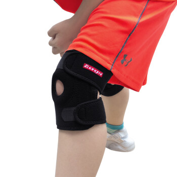 狂迷（KUANGMI） 篮球训练比赛专业护膝运动登山跑步足球青少年成人男女护具透气舒适防护儿童护膝 黑色   单只装