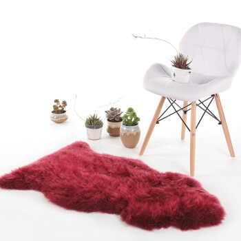 AUSKIN 澳世家 羊毛地毯客厅卧室茶几彩色北欧风纯色 勃艮红 BY 60cmx95cm
