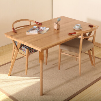 AILVJU日式实木餐桌 原木色 餐桌-1.6米