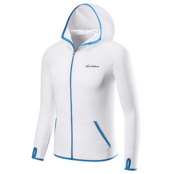 德岛（TOKUSHIMA） 德岛D2钓鱼服户外遮阳服垂钓服夏季超薄透气速干衣钓鱼服装 白色开衫 4XL