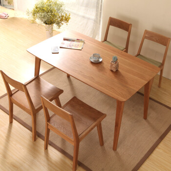 AILVJU 日式实木餐桌 橡木小户型餐厅家具1.2米1.6米客厅饭桌 原木色 1.2米餐桌