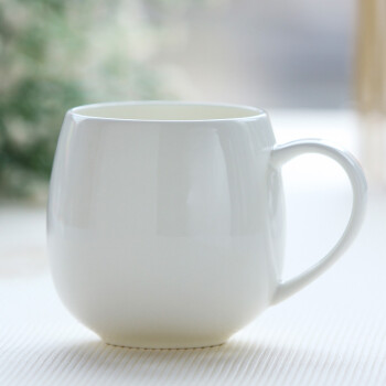 瓷秀源 创意陶瓷杯子骨瓷杯马克杯带盖带勺情侣水杯咖啡杯茶杯会议杯 07无盖Q杯