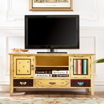 奇居良品（CREATE FOR LIFE） 复古实木家具 彩色西雅图 客厅卧室高款电视柜 电视柜