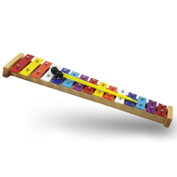 奇宝居 彩色15音铝板琴 实木底座敲击琴 幼儿园教具琴 打击乐器琴