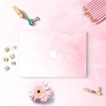 SkinAT笔记本贴膜 MacBook 贴纸 苹果笔记本外壳保护膜3M材料 易粘贴 粉色羽毛 Air 13 M1 (A2179/A2337)