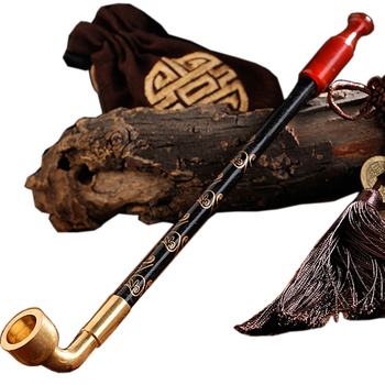 艾宝abo 复古老式纯铜烟袋锅子旱烟袋传统烟斗实木印花旱烟杆烟具玛瑙烟嘴男士烟具配件烟斗丝专用烟枪火机烟具 报价价格评论品牌 京东热卖