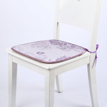 问雅坐垫夏天椅子凉垫冰丝餐桌座垫夏季凉席垫子欧式薄款透气防滑家用 紫色 40cm*40cm