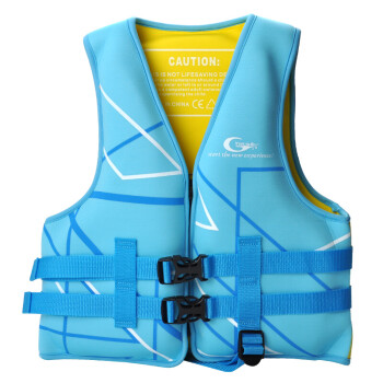 泳速 专业儿童救生衣 游泳衣（3-12岁适用）马甲 水上娱乐助泳衣带插 3-7岁蓝色 均码