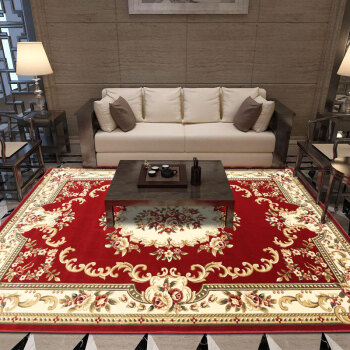 青格勒 欧式地毯客厅茶几卧室床边毯手工立体剪花加厚会议室办公酒店 1252酒红色 120x170CM