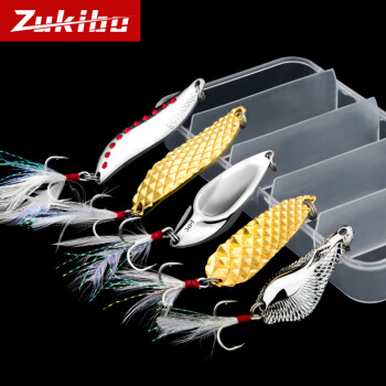 致尊坊（ZUKIBO） 超远投路亚饵套装 5g-20g淡水假鱼饵亮片带血槽羽毛钩拟饵 小号套装