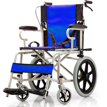 奔瑞（BENRUI） 奔瑞旅行版轮椅折叠老人轻便便携式手动轮椅车手推车残疾人代步车实心胎免充气00 蓝色